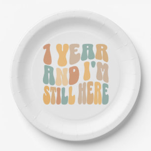 1 Year and I'm Still Here 1st Work Anniversary Paper Plate