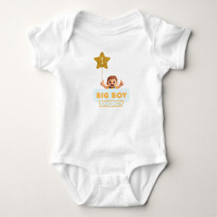 1 Year Big Boy Energy Baby One‑Piece Bodysuit