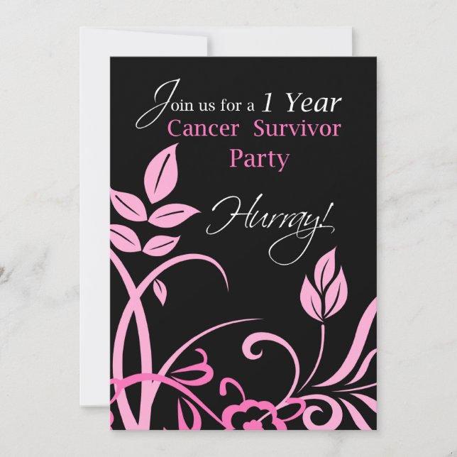 1 Year Cancer Survivor Party Invitation (Front)