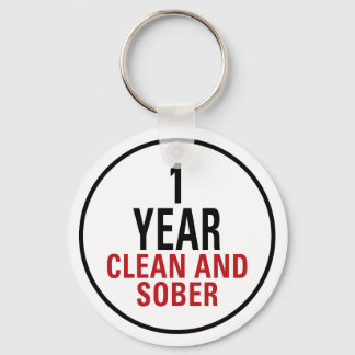 1 Year Clean and Sober Key Ring