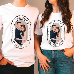 1 Year Down 1st Wedding Anniversary with Photo T-Shirt
