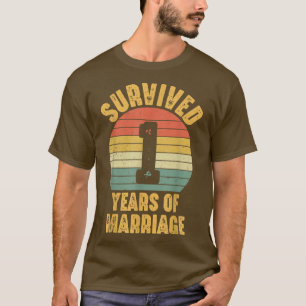 1 Year Marriage First Wedding Anniversary Couple M T-Shirt
