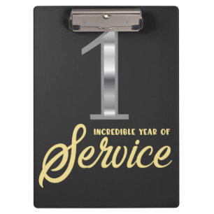 1 Year of Service 1st Employee Anniversary Clipboard
