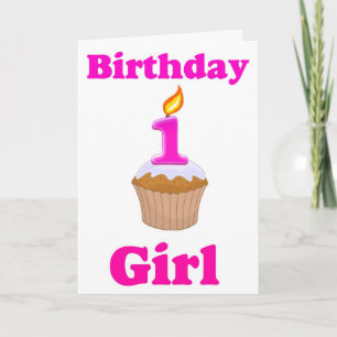 1 year Old Birthday Girl Card