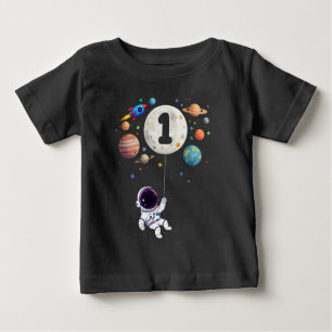 1 Year Old Birthday Planets Astronaut 1st Birthday Baby T-Shirt