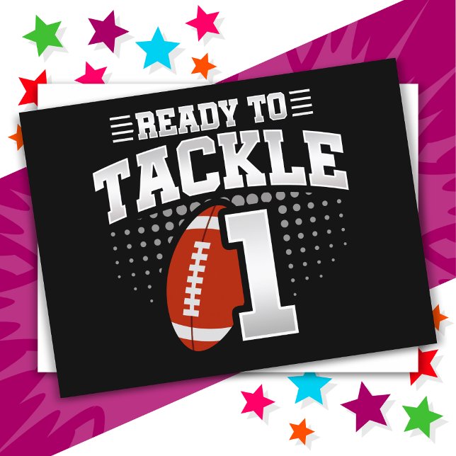 1 Year Old Tackle Football Party Kids 1st Birthday Postcard (Creator Uploaded)