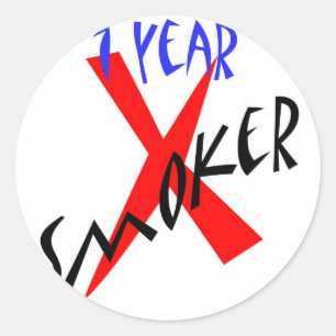 1 Year Red Ex-smoker Classic Round Sticker