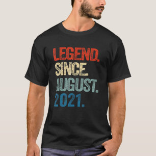1 Years Old Legend Since August 2021 1st Birthday T-Shirt