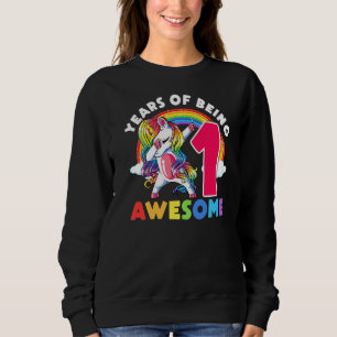 1 Years Old Unicorn Dab 1st Birthday Girl Unicorn  Sweatshirt
