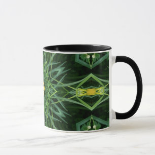 1A Unique Colorful Green Yellow Mandala Mug