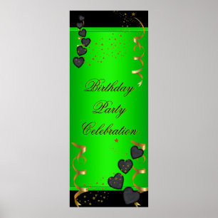 1big Banner Birthday Party Celebration Lime Green Poster