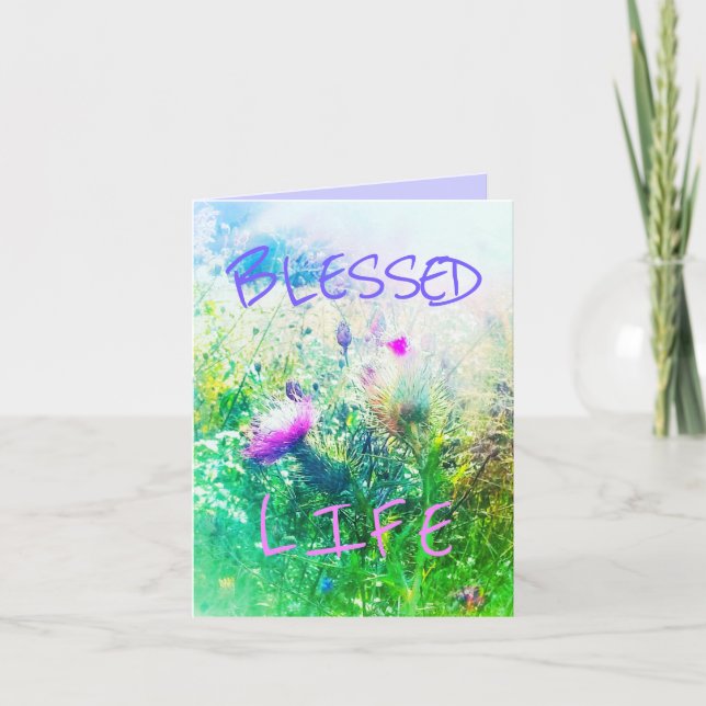 1BLESSED VERDE LIFE GREETING CARD (Front)