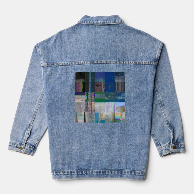 1C9984DA Glitch Art Digital Distortion Vaporwave Denim Jacket (Back)