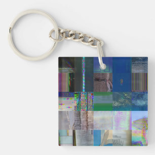 1C9984DA Glitch Art Digital Distortion Vaporwave Key Ring