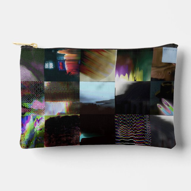 1FB1F9F4 Cyberpunk Glitch Art Mosaic Abstract Accessory Pouch (Front)