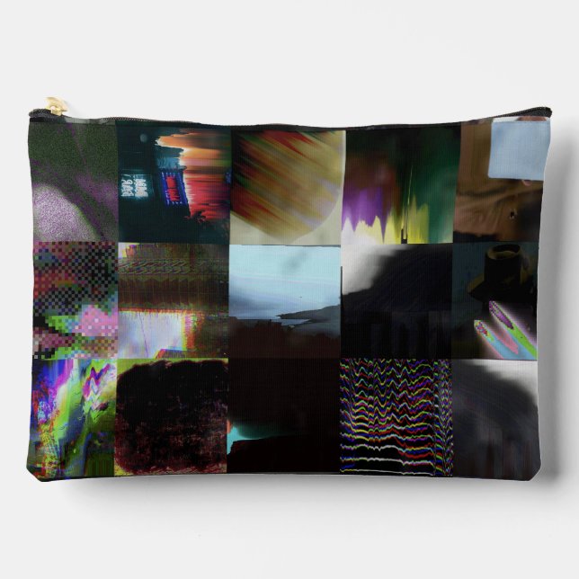 1FB1F9F4 Cyberpunk Glitch Art Mosaic Abstract Accessory Pouch (Front)