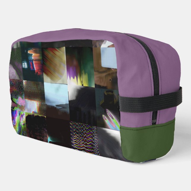 1FB1F9F4 Cyberpunk Glitch Art Mosaic Abstract Dopp Kit (Left Corner)