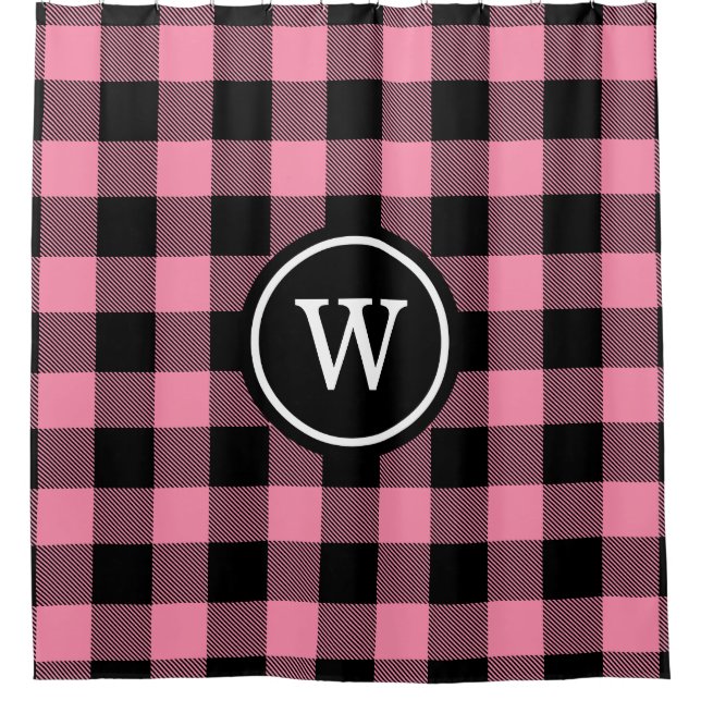 1I Round - Buffalo Plaid 1X Frame Shower Curtain (Front)