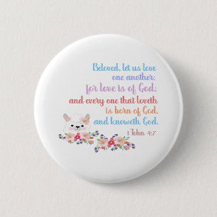 1John4:7 Bible Verse 6 Cm Round Badge