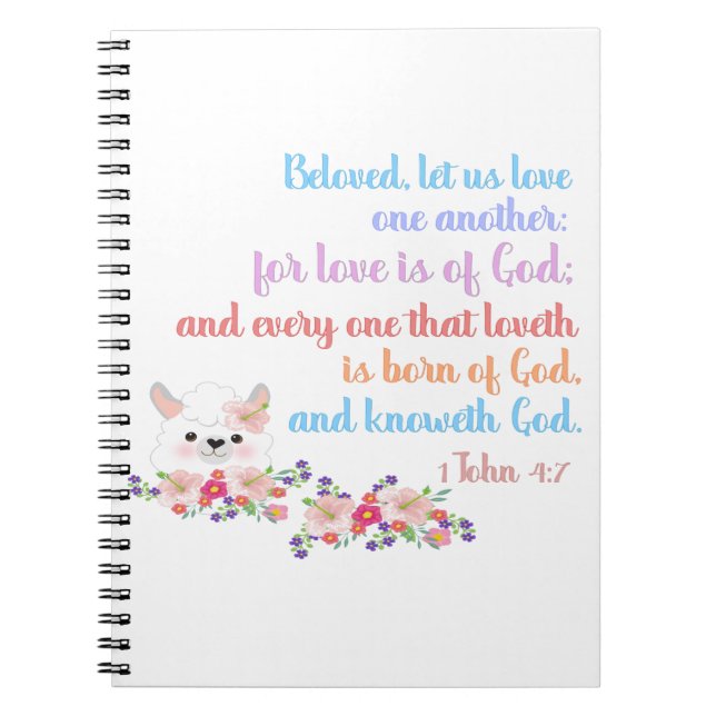 1John4:7 Bible Verse Notebook (Front)