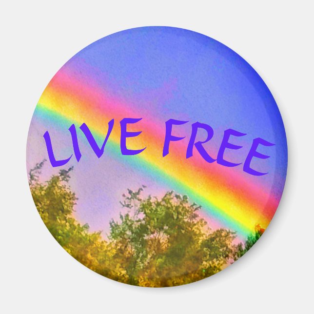 1LIVE FREE RAINBOW MED MAGNET (Front)