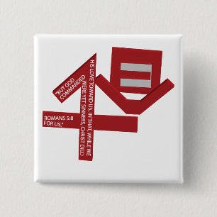 1Love 15 Cm Square Badge