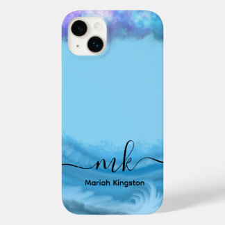 1Mariah Kingston Blue ocean pastel text editable Case-Mate iPhone 14 Plus Case