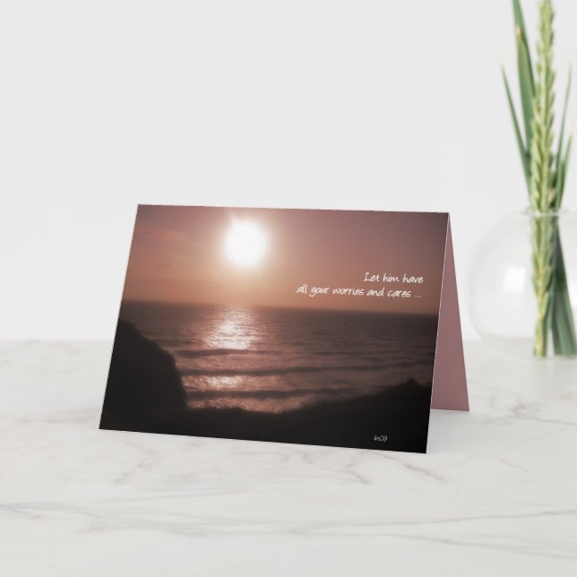 1Peter 5:7 Let him have all your worries and cares Card (Front)