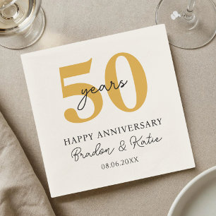 1st 10th 20th 30th 40th 50th Wedding Anniversary Napkin