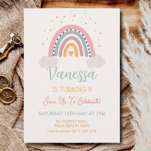 1st 2nd 3rd 4th 5th 6th 7th 8th 9th Birthday Party Invitation