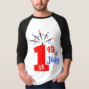 1st 4th july black and white Men's Basic Sleeve T-Shirt