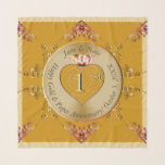 1st/50th Golden Ochre Wedding Anniversary  Scarf<br><div class="desc">Looking for the right 50th or 1st wedding anniversary scarf? Then perhaps a beautiful,  golden ochre coloured,  ornate,  metalic-like repeat,  and gemstone graphic chiffon scarf will be just the thing to give her!</div>
