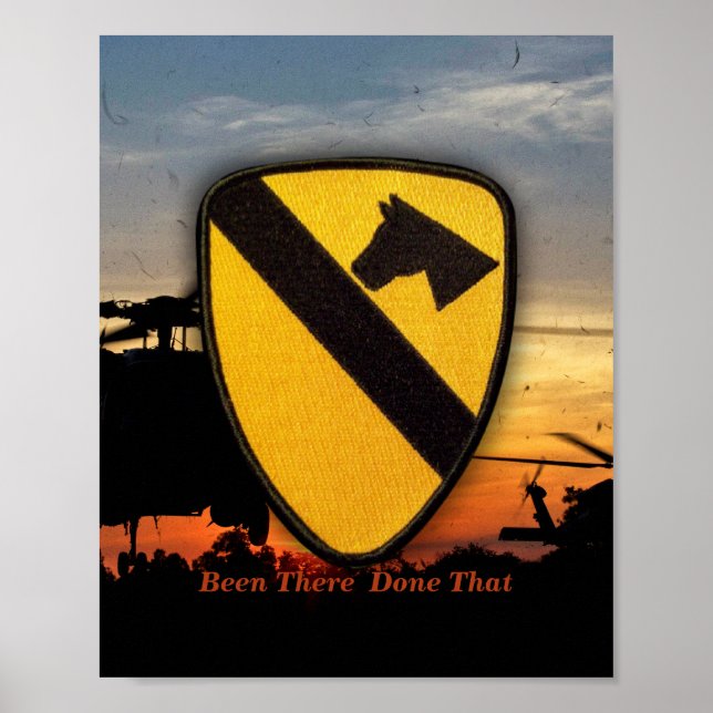 1st 7th Cavalry Air Cav Vetereans Vets Patch Poster (Front)