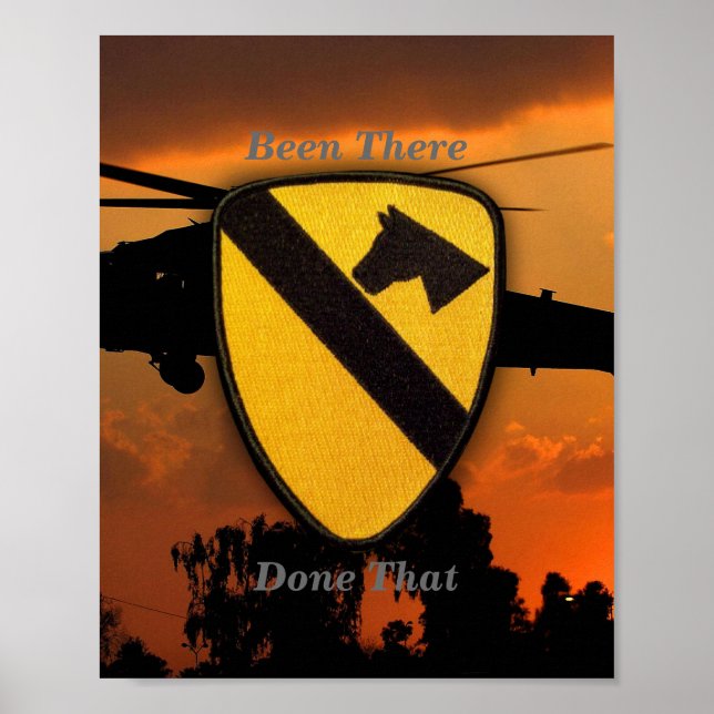 1st 7th Cavalry Air Cav Vietnam Nam War Patch Poster (Front)