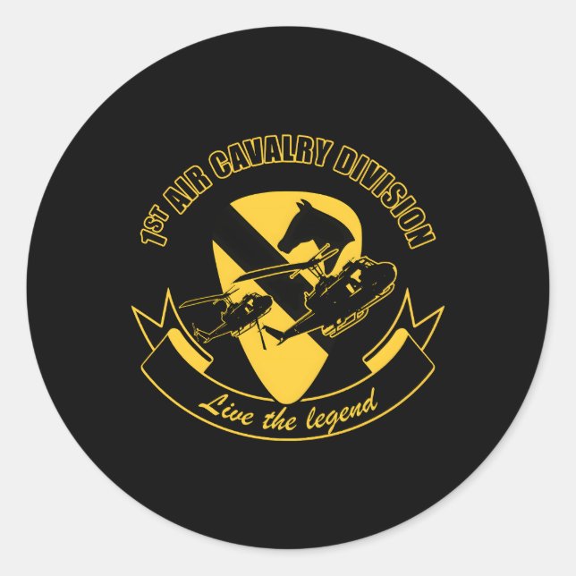 1St Air Cavalry Division Classic Round Sticker (Front)