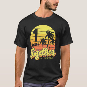1st Anniversary Cruise Couple Vacation Beach Palm  T-Shirt