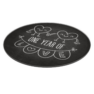 1st Anniversary Decorative Glass Cutting Board