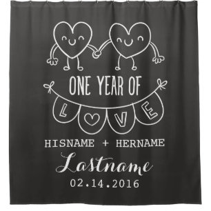 1st Anniversary Gift Chalk Custom Shower Curtain