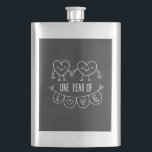 1st Anniversary Gift Chalk Hearts Classic Flask<br><div class="desc">Cute two doodle hand drawn heart 1st year anniversary design.</div>