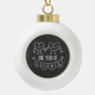 1st Anniversary Gift for Her Ball Ornament