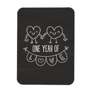 1st Anniversary Gift for Her Chalk Photo Magnet