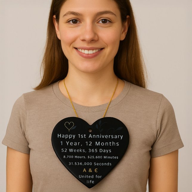 1st Anniversary Heart  Ceramic Tree Decoration (Creator Uploaded)