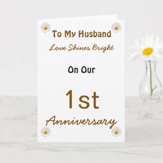 1st Anniversary Love Card for Husband.
