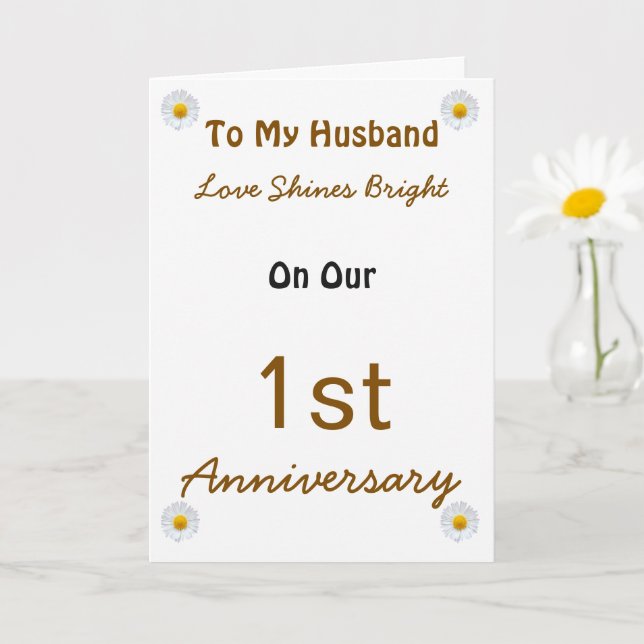 1st Anniversary Love Card for Husband. (Small Plant)