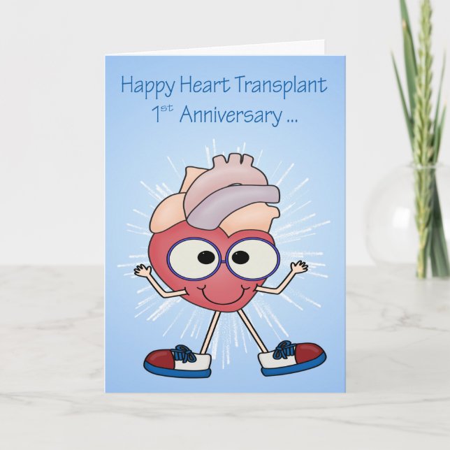 1st Anniversary Of Heart Transplant greeting cards (Front)