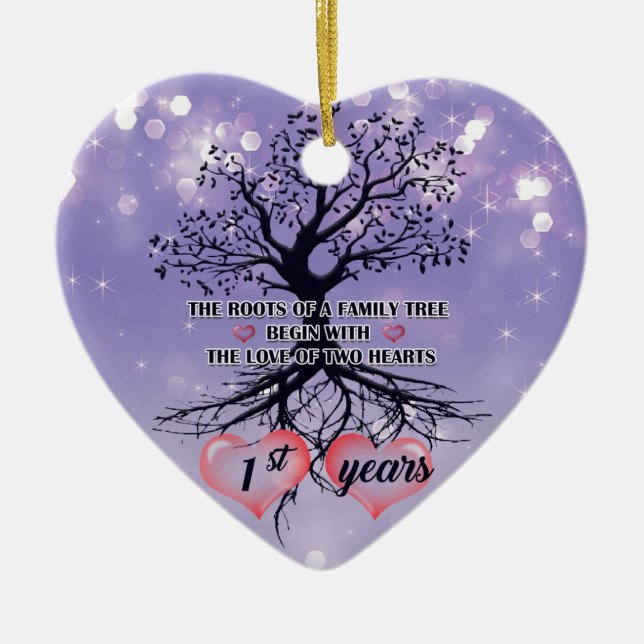 1st Anniversary Ornament | Unique gift idea  (Front)