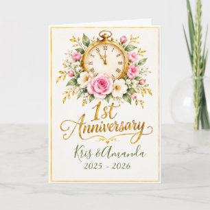 1st Anniversary   Paper Greeting Card