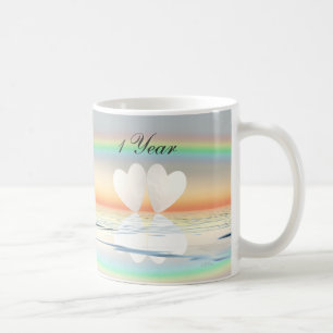 1st Anniversary Paper Hearts Coffee Mug