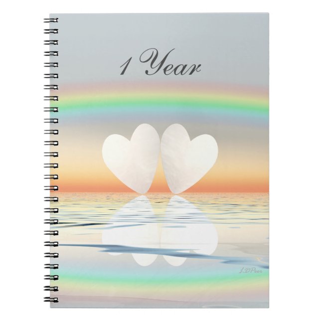 1st Anniversary Paper Hearts Notebook (Front)