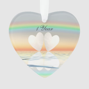 1st Anniversary Paper Hearts Ornament